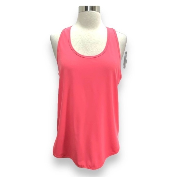 Johnny Was Calme Effect Draped Racer Back Performance Tank in Coral NWT Medium - Picture 1 of 12